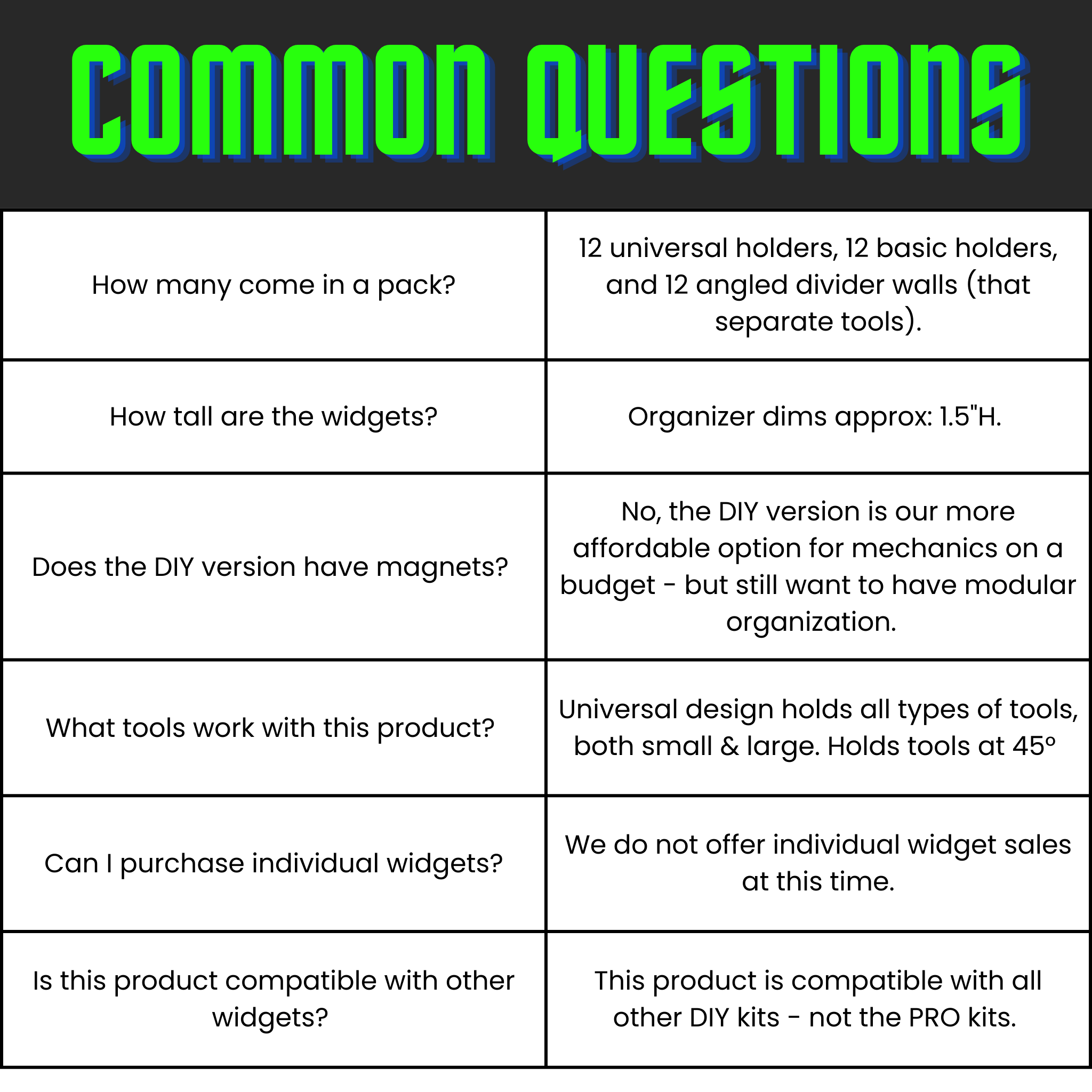 DIY - Universal Organizer Angled - Toolbox Widget Canada, Wrench Organizer, Wrench Organization, Toolbox Widget, Tool Box Widget, Tool Organization, Wrench Holder