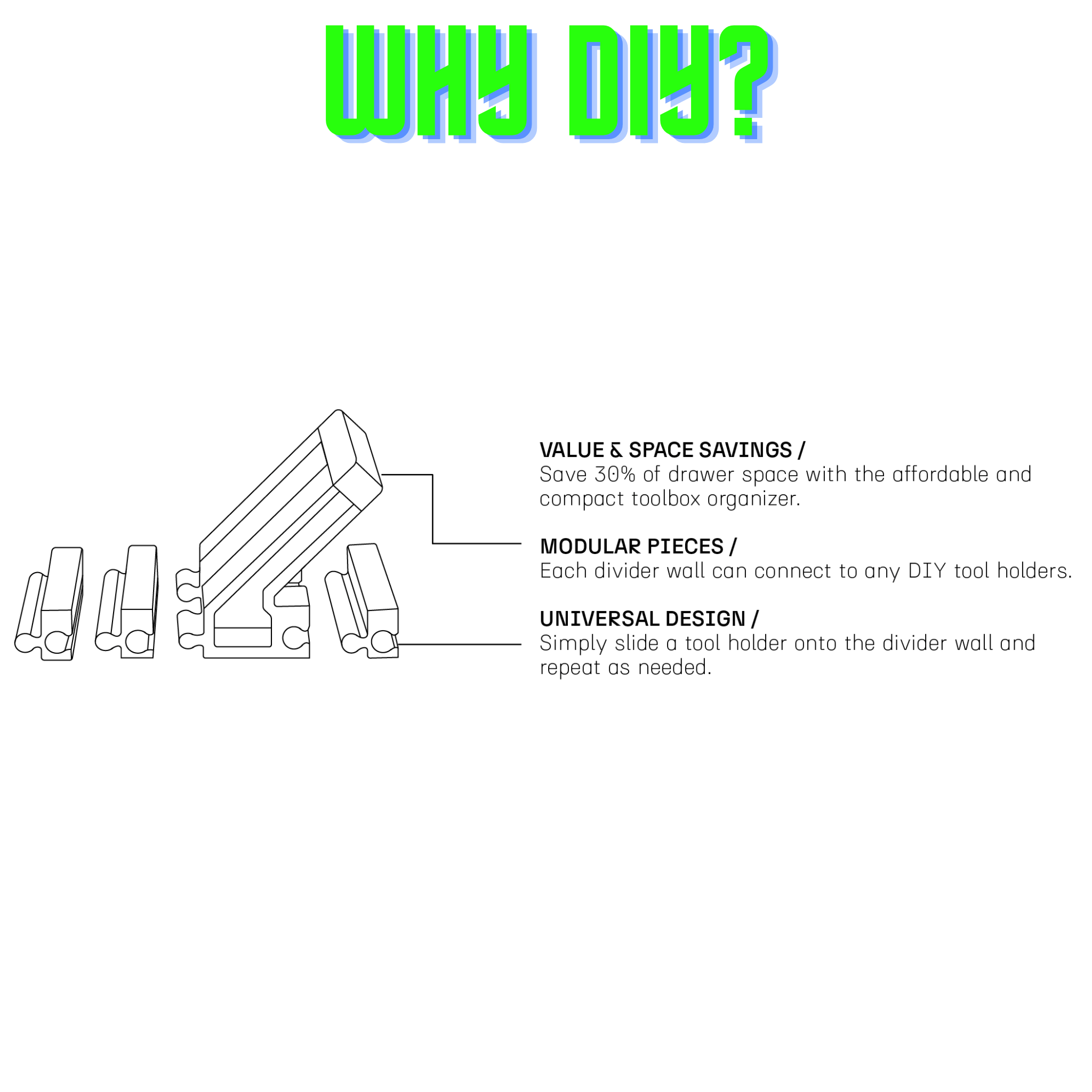 DIY - Universal Organizer Angled - Toolbox Widget Canada, Wrench Organizer, Wrench Organization, Toolbox Widget, Tool Box Widget, Tool Organization, Wrench Holder