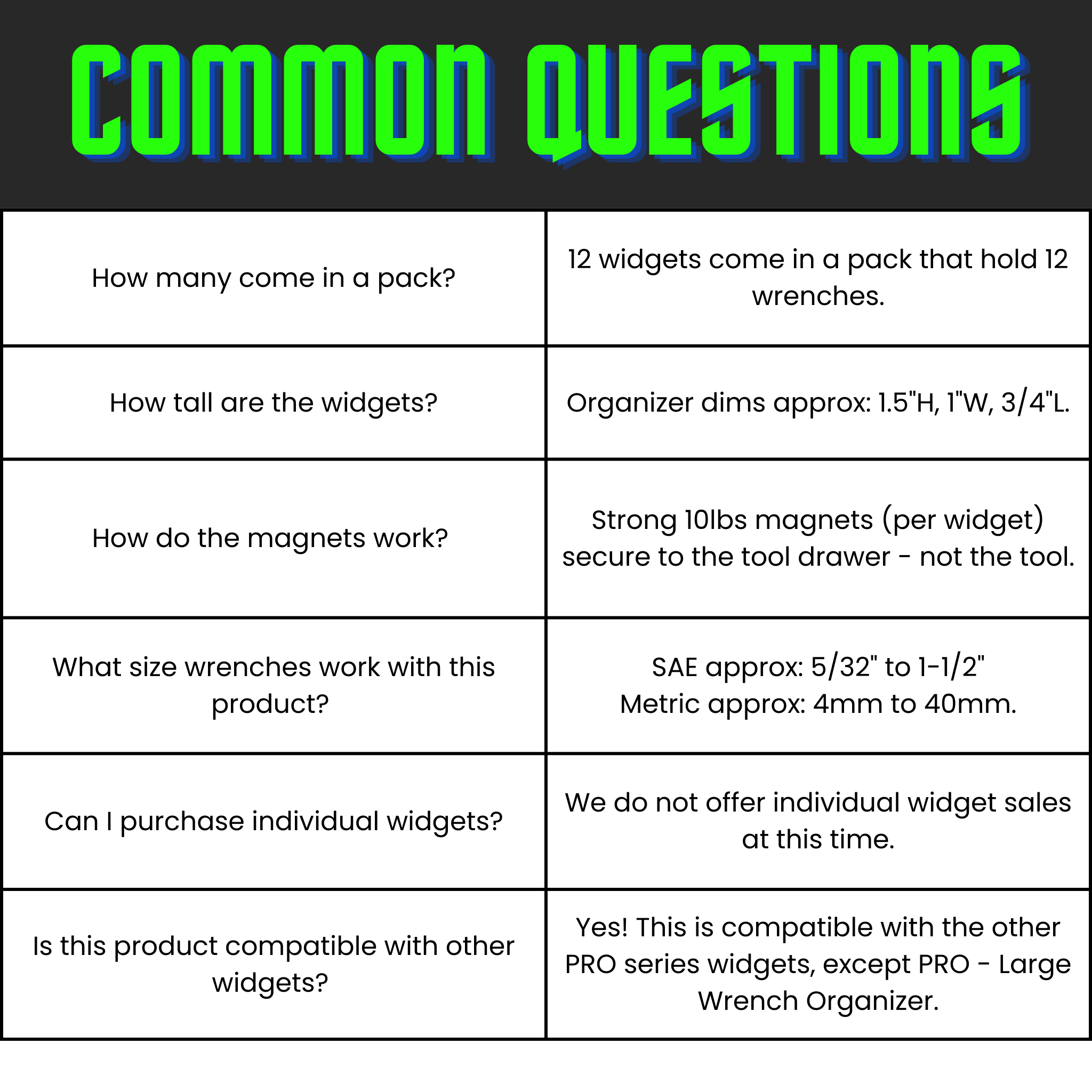 Pro - Vertical Wrench Organizers - Toolbox Widget Canada Wrench Organizer, Wrench Organization, Toolbox Widget, Tool Box Widget, Tool Organization, Wrench Holder